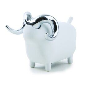 Umbra Sheep Ring Holder – White with Silver Horns